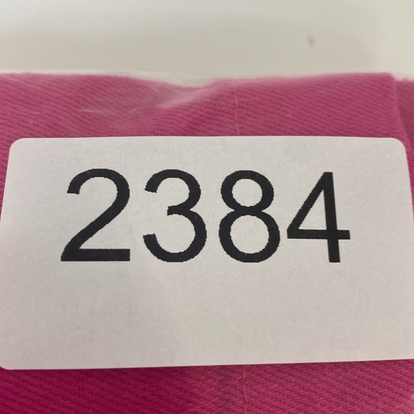 Denim Jacket Open front faux buttons pockets Collarless Fuchsa Women's XS - Picture 11 of 11